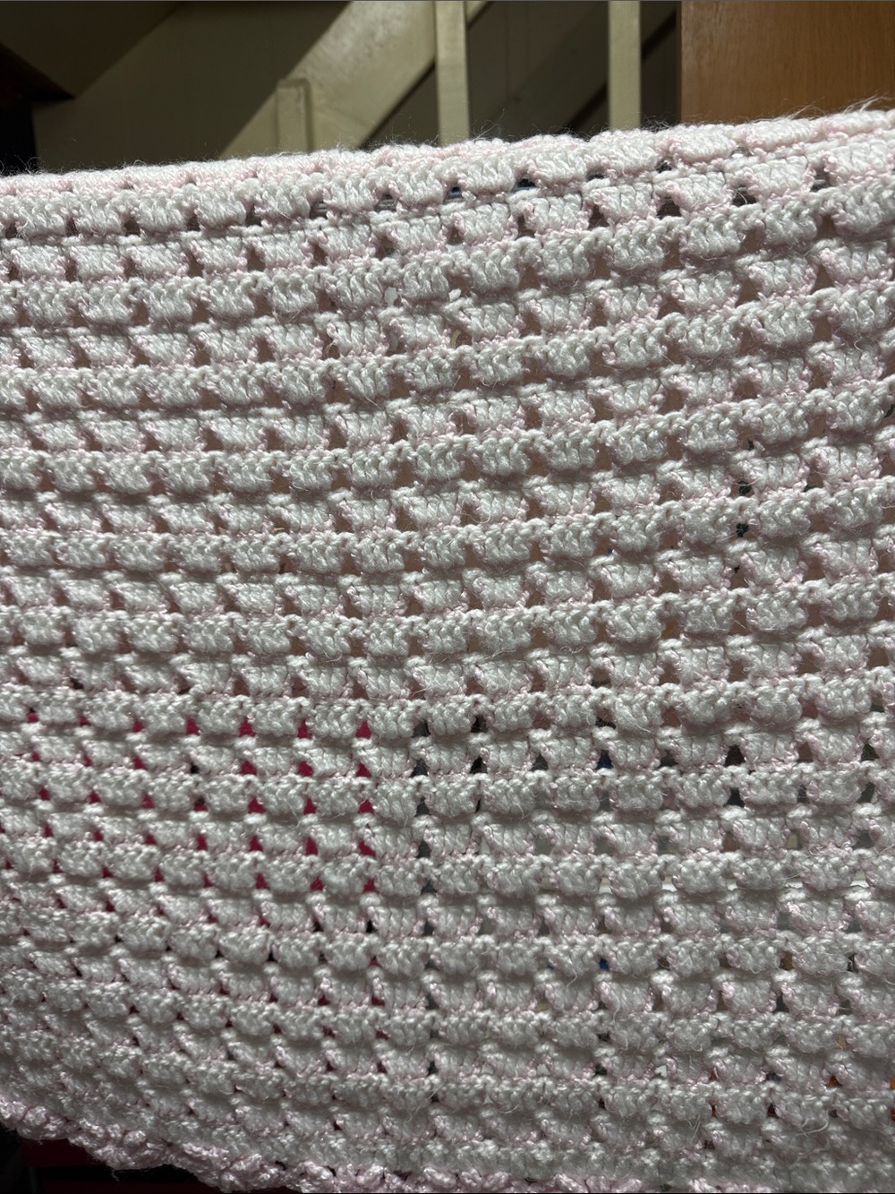 Hand-Crocheted Baby Blanket in Soft Pink - Unbranded